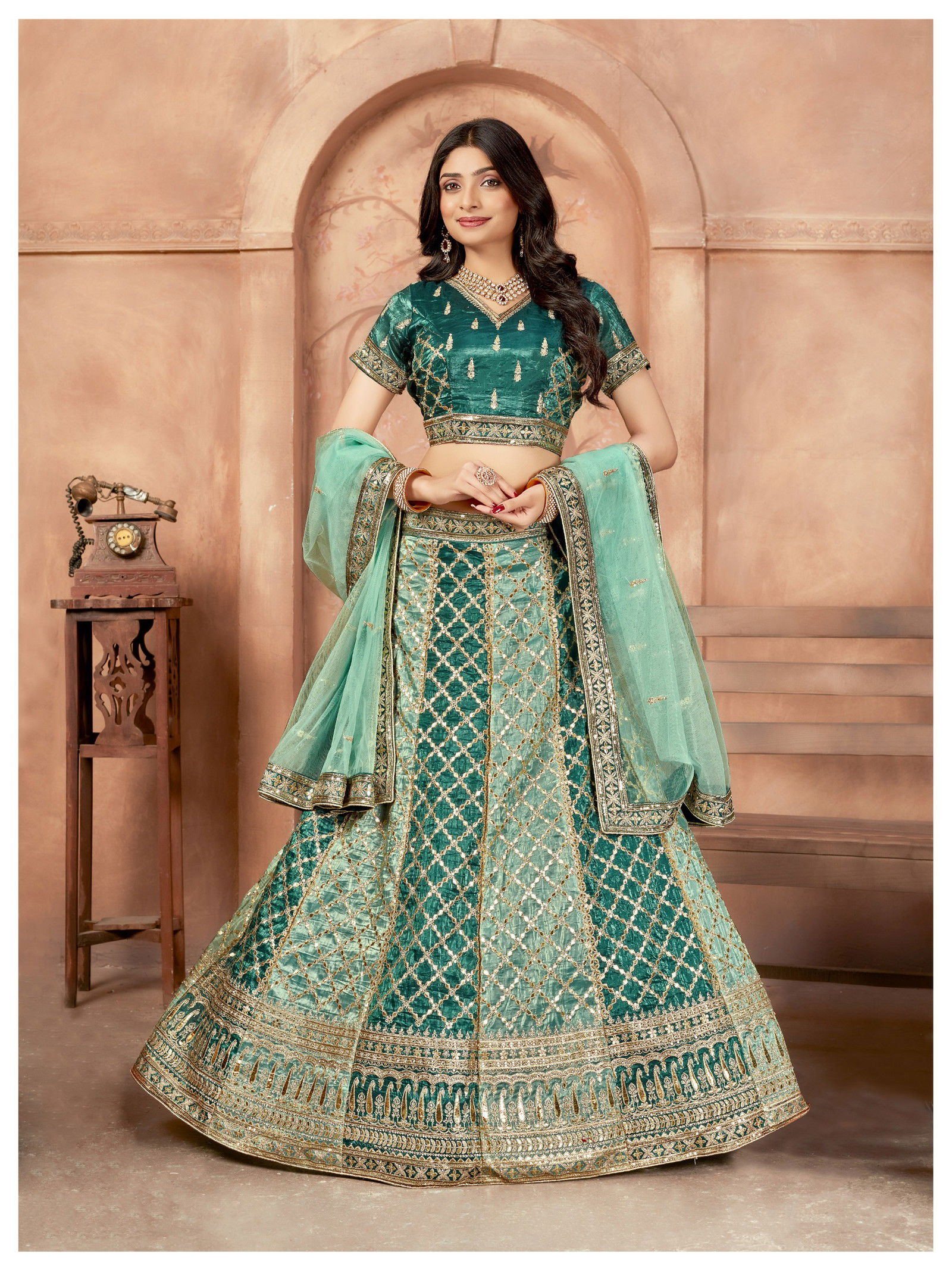 Gold Crush 1001 Designer Lehenga Choli Collection